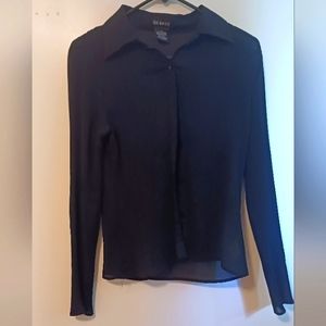 GEORGE Black, Sheer Button Down Shirt. Size Small. 🖤